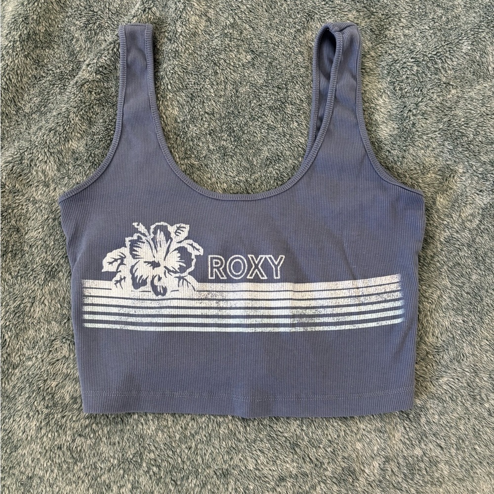 Roxy Ribbed Blue Tank Top
